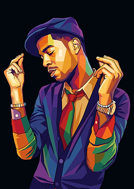 Colorful Portrait of a Kid Cudi