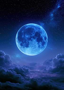 Blue Moon Over Clouds