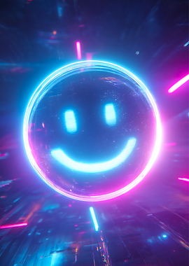 Neon Smiley Face