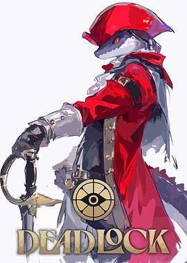 Pirate Lizard Character with Sword