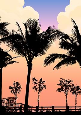 Tropical Beach Sunset Summer Season