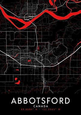 Abbotsford Dark Map