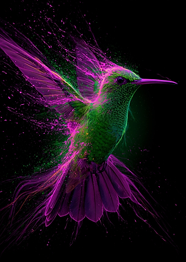 Exploding Hummingbird Art