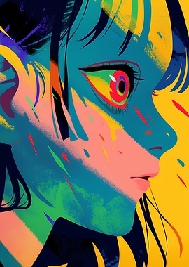 Vibrant Anime Portrait