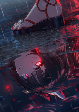 Girl Reflected in Rain