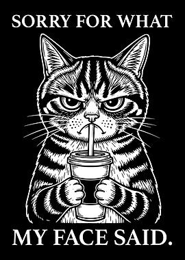 Grumpy Cat with Coffee