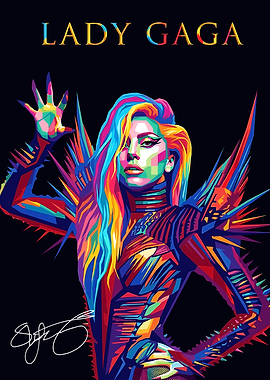Lady Gaga Pop Art Portrait