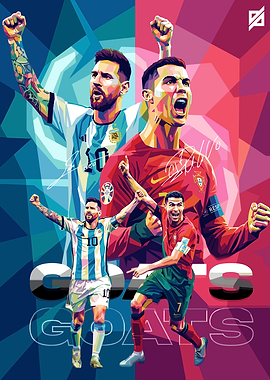 Messi and Ronaldo Pop Art