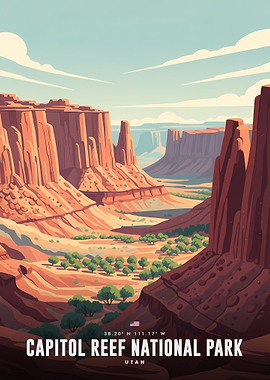 Capitol Reef National Park Vintage Poster