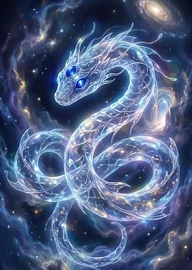 Cosmic Dragon in Nebula