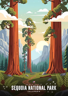 Sequoia National Park Vintage Poster
