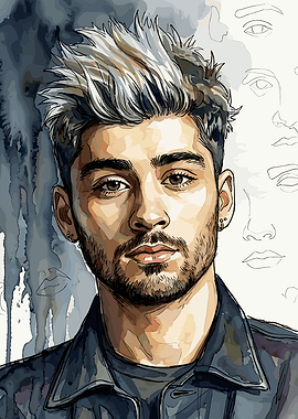 Watercolor Portrait of Zayn Malik