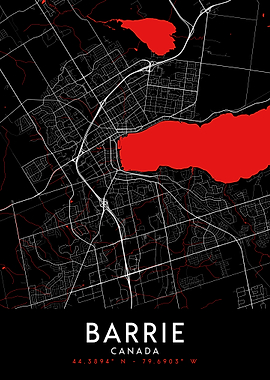 Barrie Dark Map