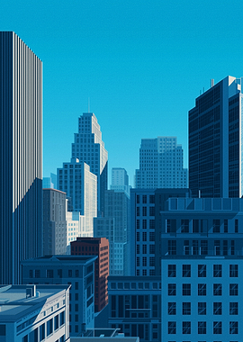 Modern Cityscape Under Blue Sky
