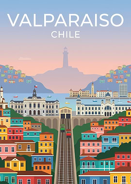 Valparaiso Chile Travel Poster