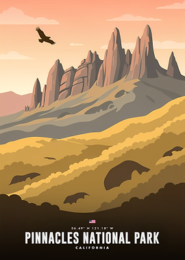 Pinnacles National Park Vintage Poster