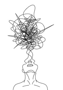 Abstract Head with Tangled Thoughts