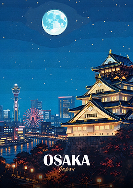 Osaka Castle at Night