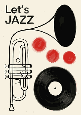 Let's Jazz Vintage Poster