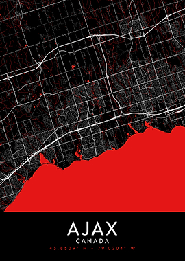 Ajax Dark Map Art