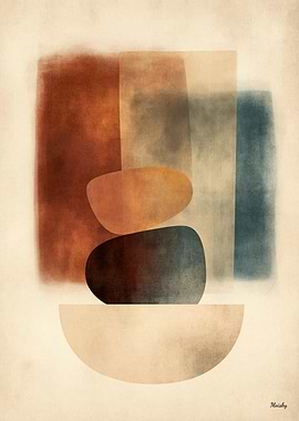 Wabi-Sabi Stone Field No. 14 – Centering Abstract Wall Art