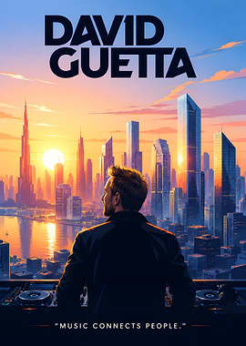David Guetta overlooking a cityscape