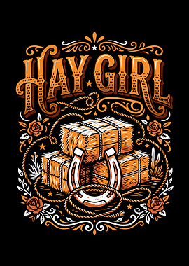 Hay Girl Western Graphic