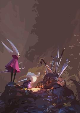 Hornet and Quirrel in Hallownest