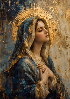 Virgin Mary with Golden Halo