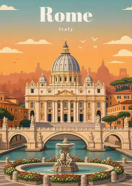 Vintage Rome Travel Poster