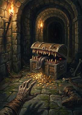 Monster Treasure Chest in Dungeon