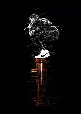 Rapper on Fire Hydrant Sketch