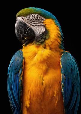 Blue and Gold Macaw Portrait