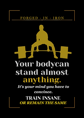 Motivational Weightlifting Poster Train your brain