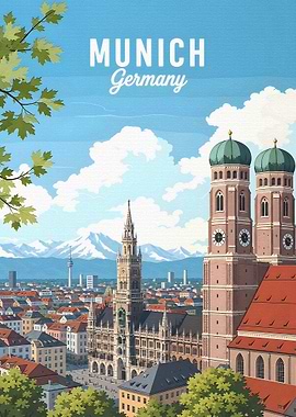 Munich Cityscape with Frauenkirche