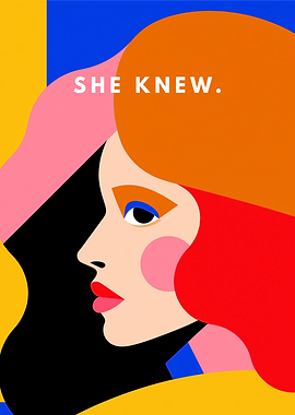 Abstract Woman Portrait with Bold Colors