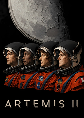 Artemis II Crew and Moon