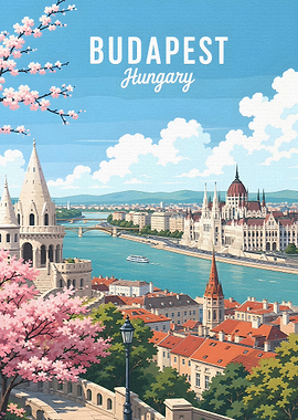 Budapest Hungary Travel Poster