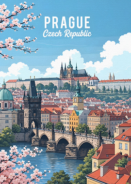 Prague Czech Republic Travel Poster