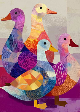 Colorful Ducks in a Row