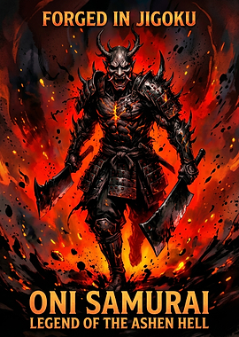 Oni Samurai in Fiery Hell