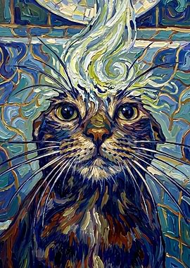 Whimsical Cat Portrait