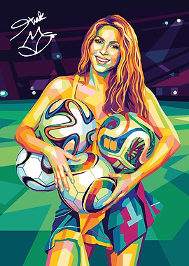 Shakira with Soccer Balls
