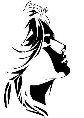 Black and White Profile of a Woman