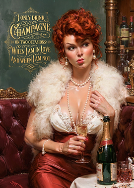Woman Drinking Champagne