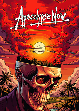 Apocalypse Now Skull Sunset Helicopters