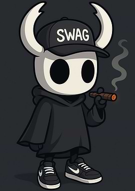 Hollow Knight Character with Swag