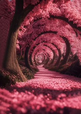 Enchanting Cherry Blossom Tunnel