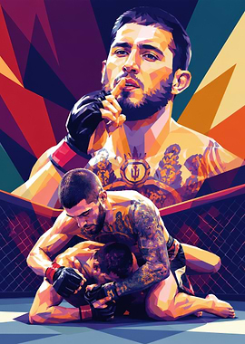 MMA Fighter in Pop Art Style