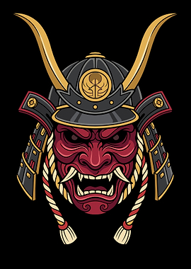 Samurai Oni Mask and Helmet